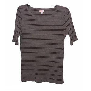 LULAROE  SHORT SLEEVE GRAY TOPS SHIRT /Size: L